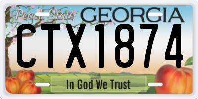 GA license plate CTX1874