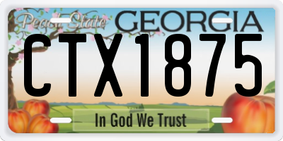 GA license plate CTX1875