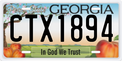GA license plate CTX1894