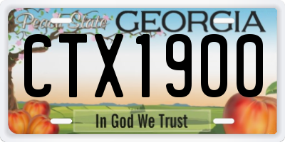GA license plate CTX1900