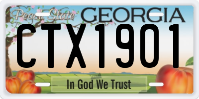 GA license plate CTX1901