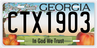 GA license plate CTX1903