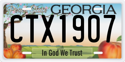 GA license plate CTX1907