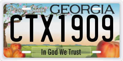 GA license plate CTX1909