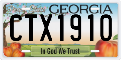 GA license plate CTX1910