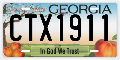 GA license plate CTX1911