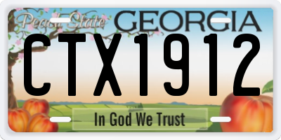 GA license plate CTX1912