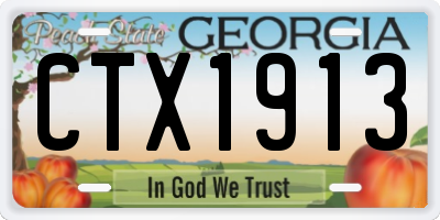 GA license plate CTX1913
