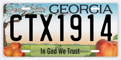 GA license plate CTX1914
