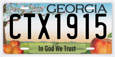 GA license plate CTX1915