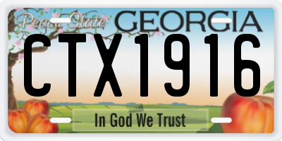GA license plate CTX1916