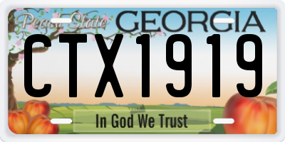 GA license plate CTX1919