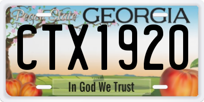 GA license plate CTX1920
