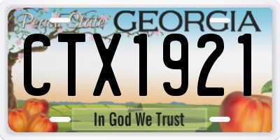 GA license plate CTX1921