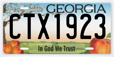 GA license plate CTX1923