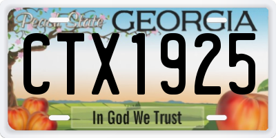 GA license plate CTX1925