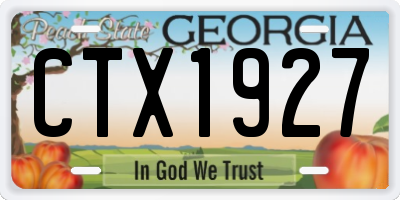 GA license plate CTX1927