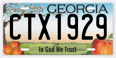 GA license plate CTX1929