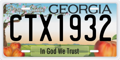 GA license plate CTX1932