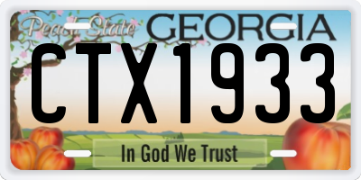 GA license plate CTX1933