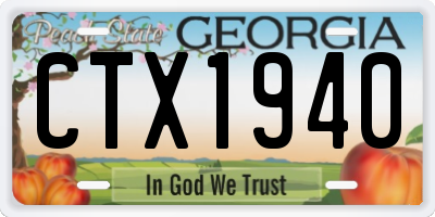 GA license plate CTX1940