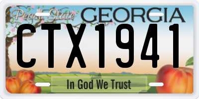GA license plate CTX1941