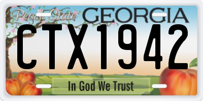 GA license plate CTX1942