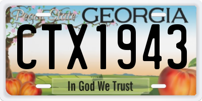 GA license plate CTX1943
