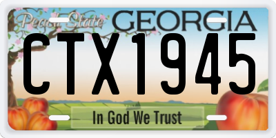 GA license plate CTX1945
