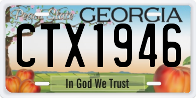 GA license plate CTX1946