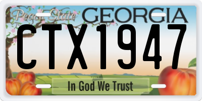 GA license plate CTX1947