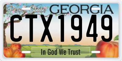 GA license plate CTX1949