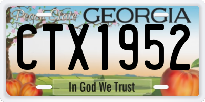 GA license plate CTX1952