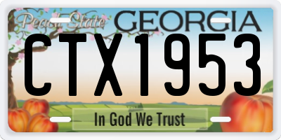 GA license plate CTX1953