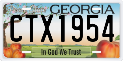GA license plate CTX1954