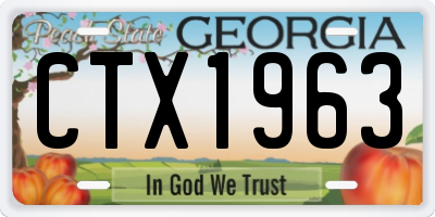GA license plate CTX1963