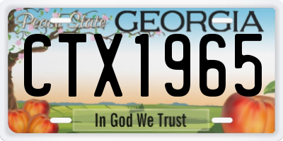 GA license plate CTX1965