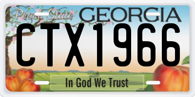 GA license plate CTX1966