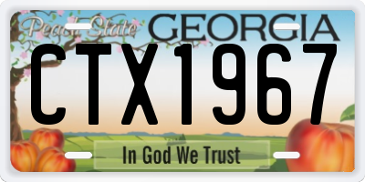 GA license plate CTX1967