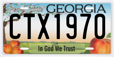 GA license plate CTX1970