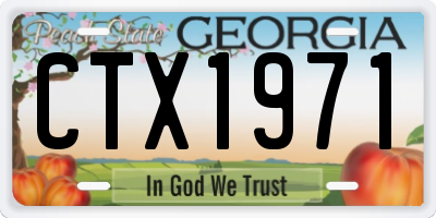 GA license plate CTX1971