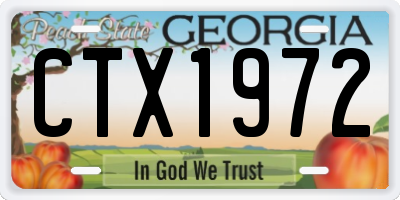 GA license plate CTX1972