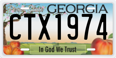 GA license plate CTX1974