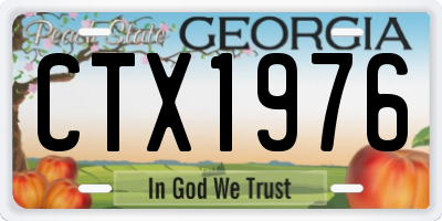 GA license plate CTX1976