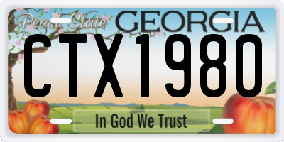GA license plate CTX1980