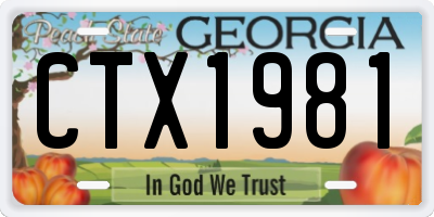 GA license plate CTX1981