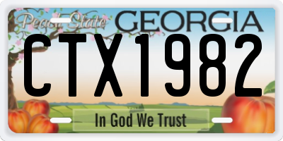 GA license plate CTX1982