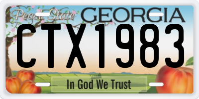 GA license plate CTX1983