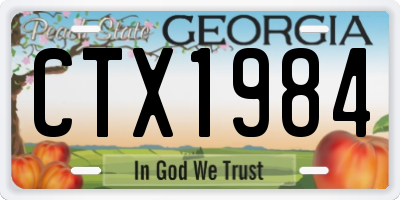 GA license plate CTX1984