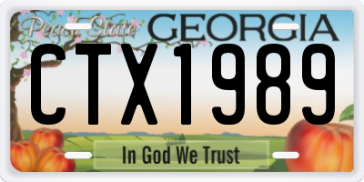 GA license plate CTX1989